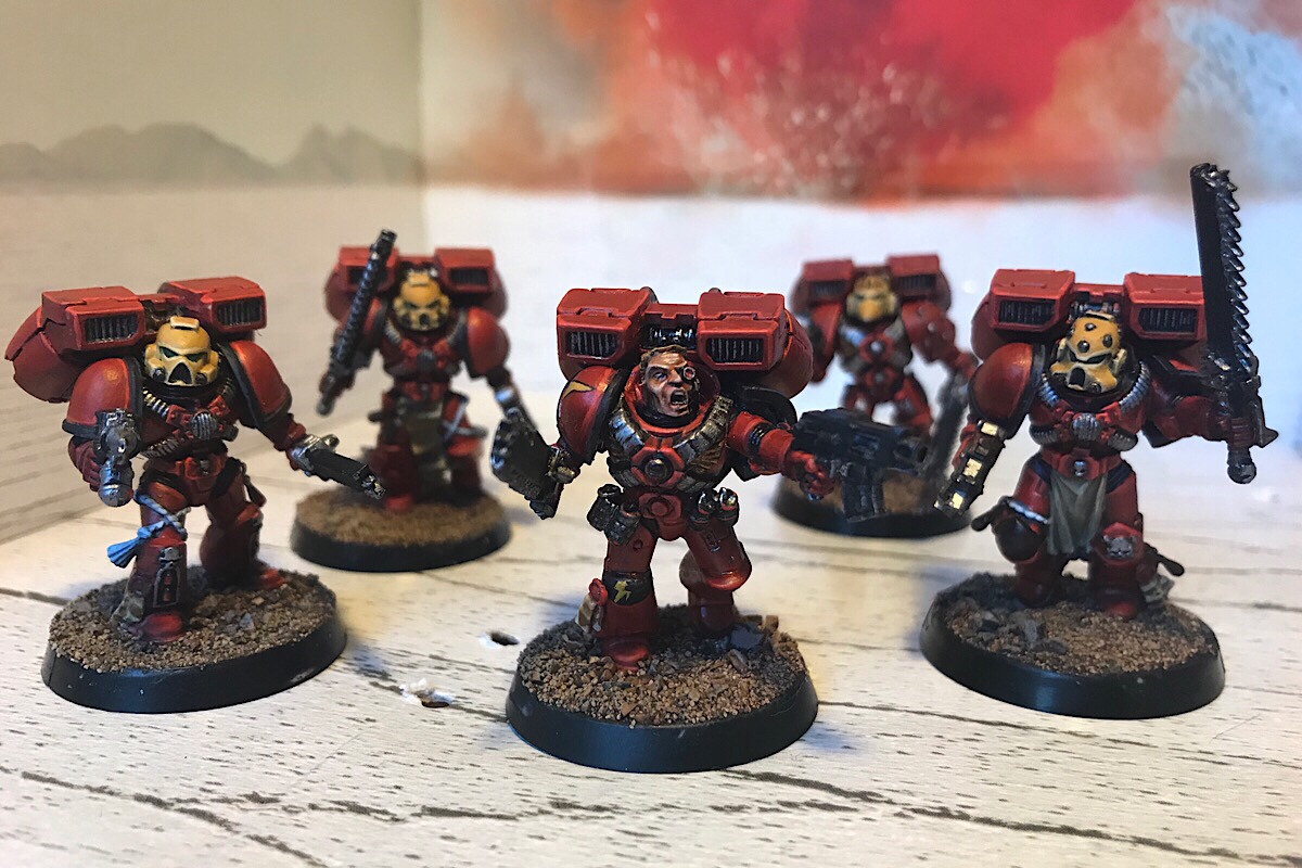 Blood Angle Assault Squad with jump packs